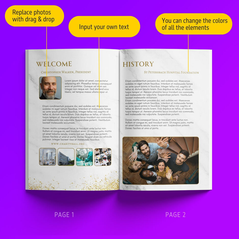 Anniversary gala program template canva welcome