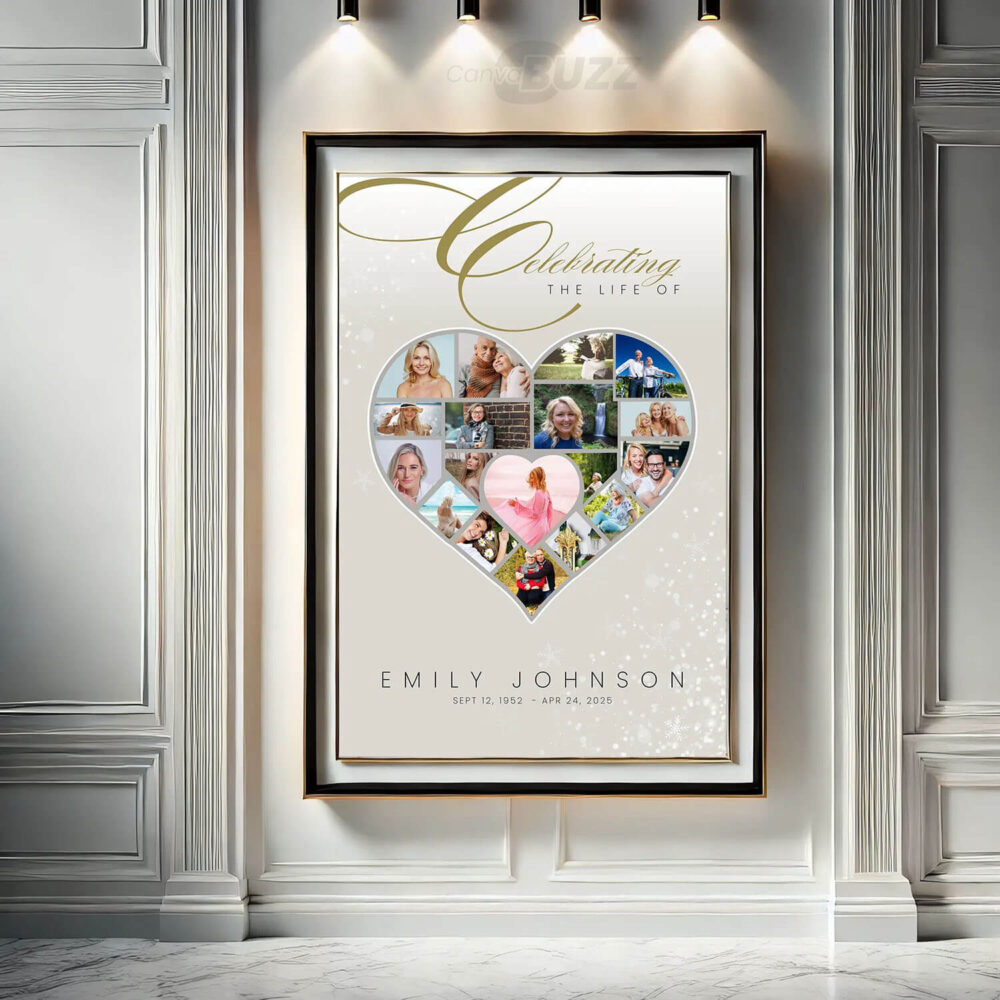 diy funeral welcome sign poster heart