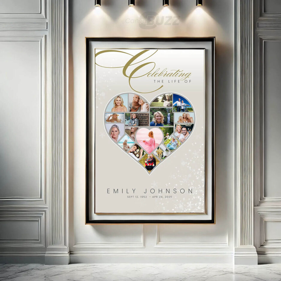 diy funeral welcome sign poster heart