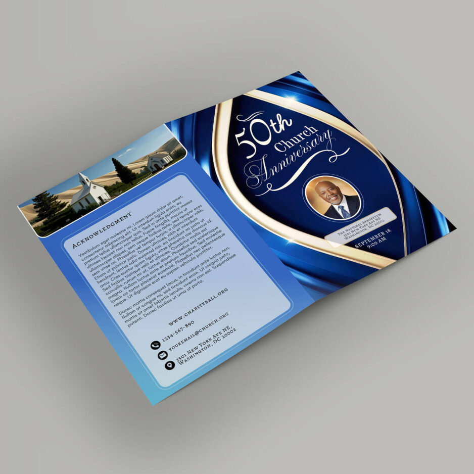 church anniversary program template cover