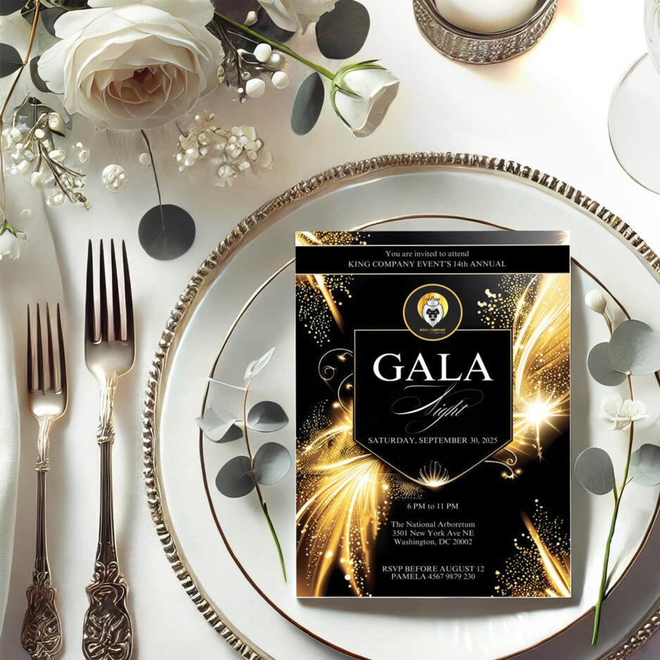 diy Gala night invitation card template