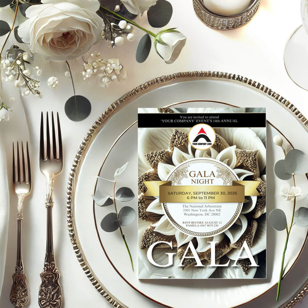editable Anniversary gala invitation template
