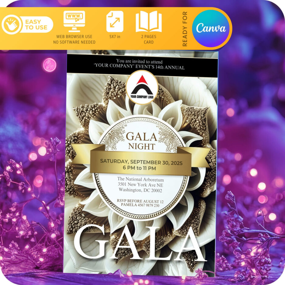 Anniversary gala invitation template