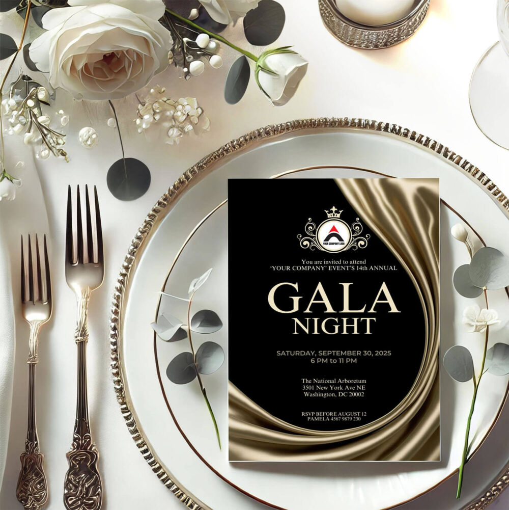 editable gala anniversary invitation template