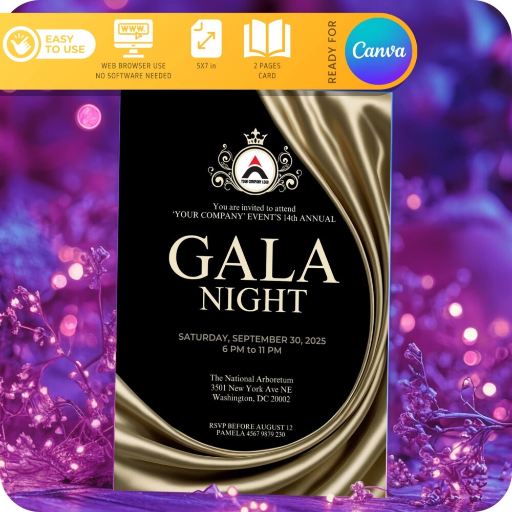 gala anniversary invitation template