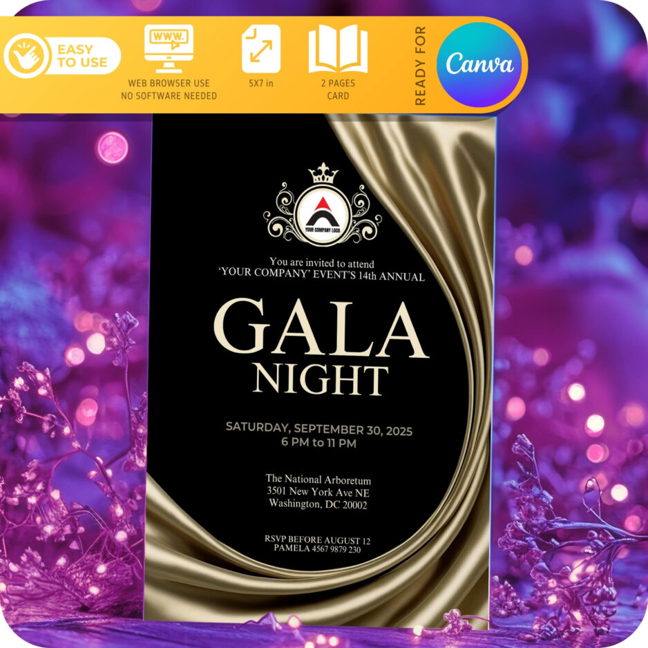 gala anniversary invitation template