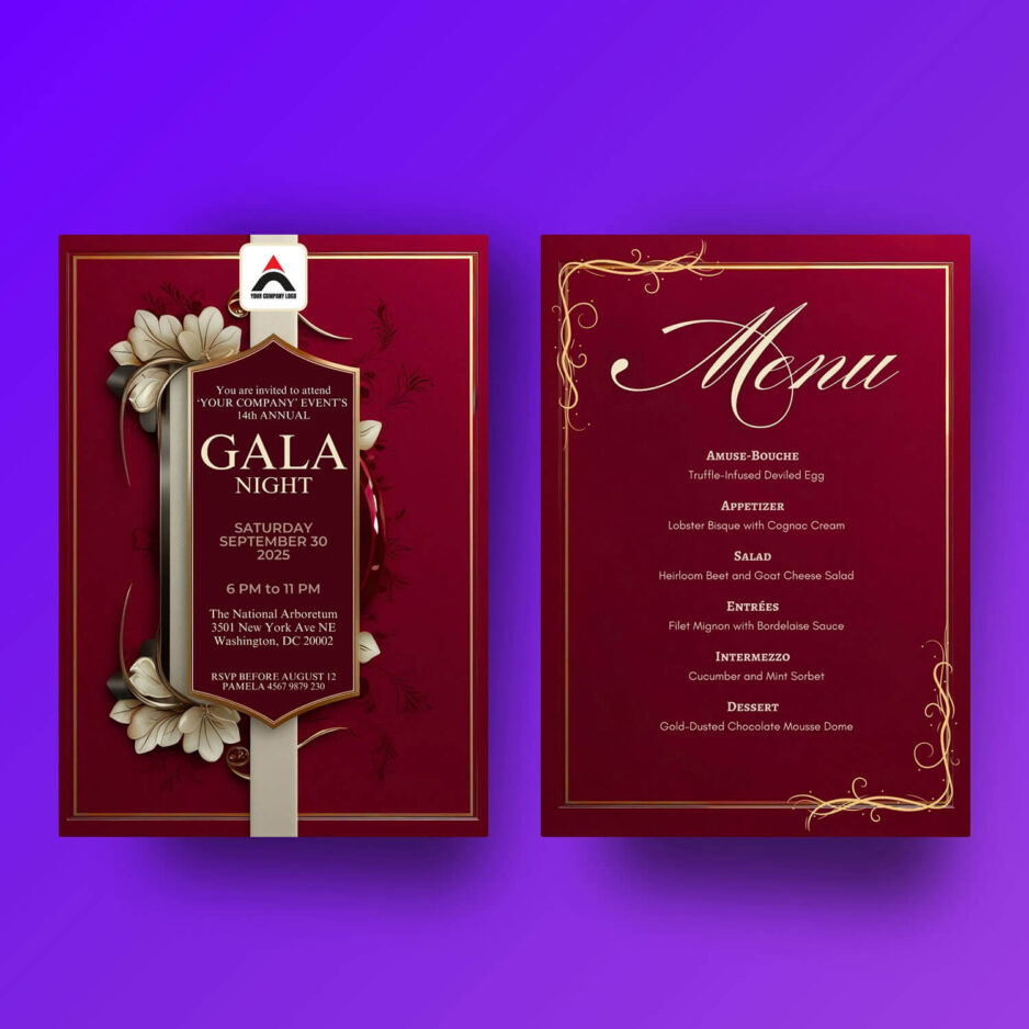 diy Gala invitation card template