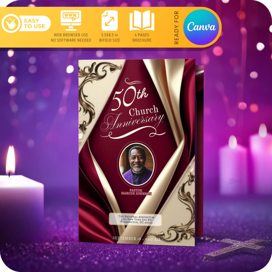 Customizable Church anniversary program templates