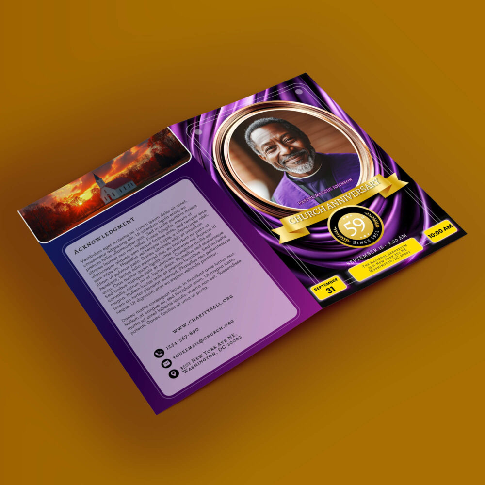Church anniversary program templates diy