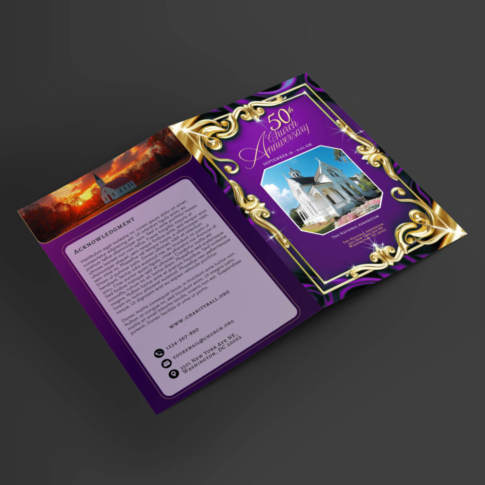 Editable Church program anniversary templates