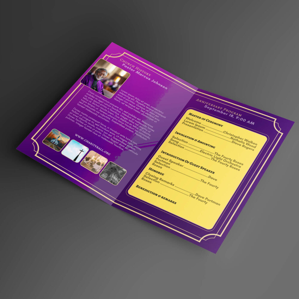 Customizable Church program anniversary templates