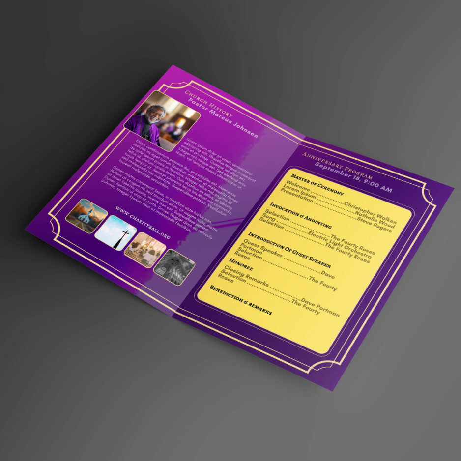 Customizable Church program anniversary templates