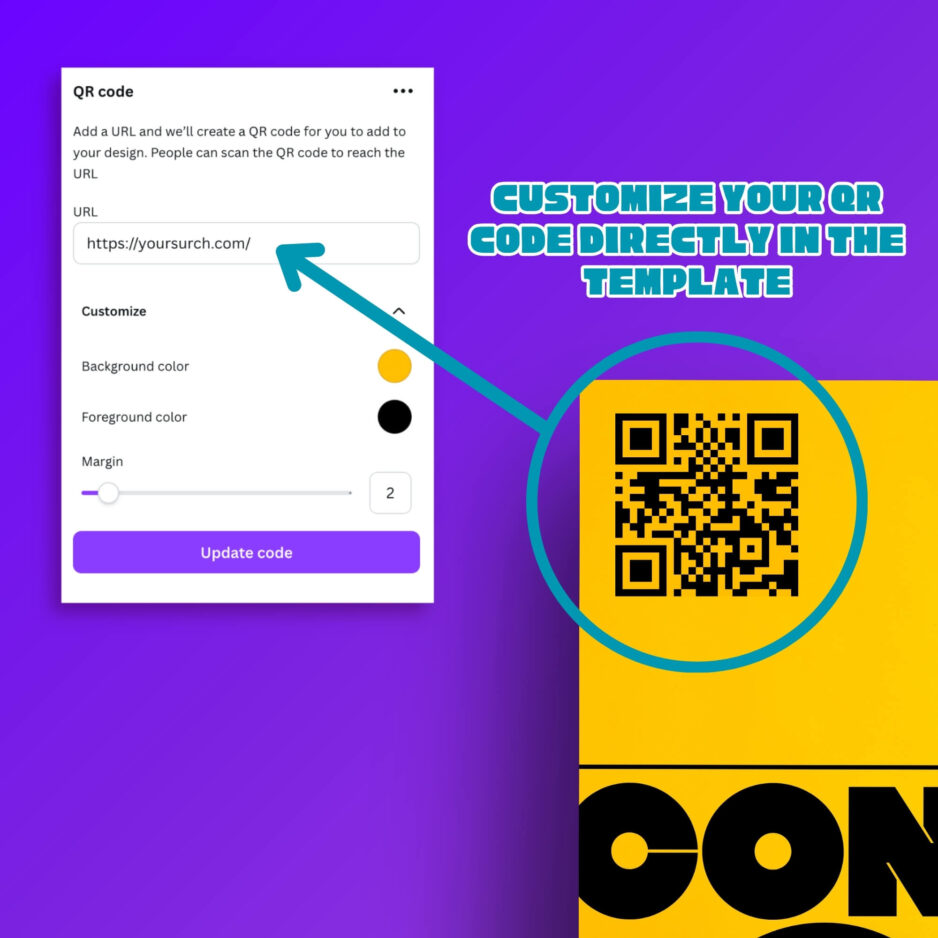 QR code connect card template