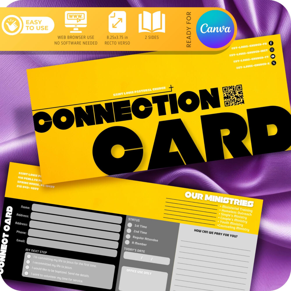 connection card qr code template