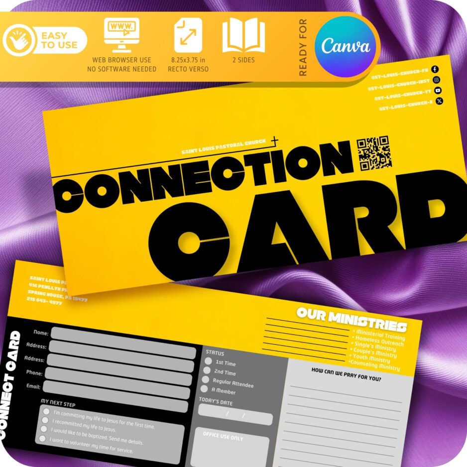 connection card qr code template