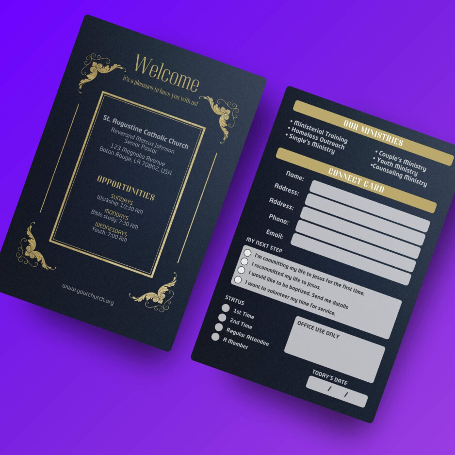 Welcome connection card template