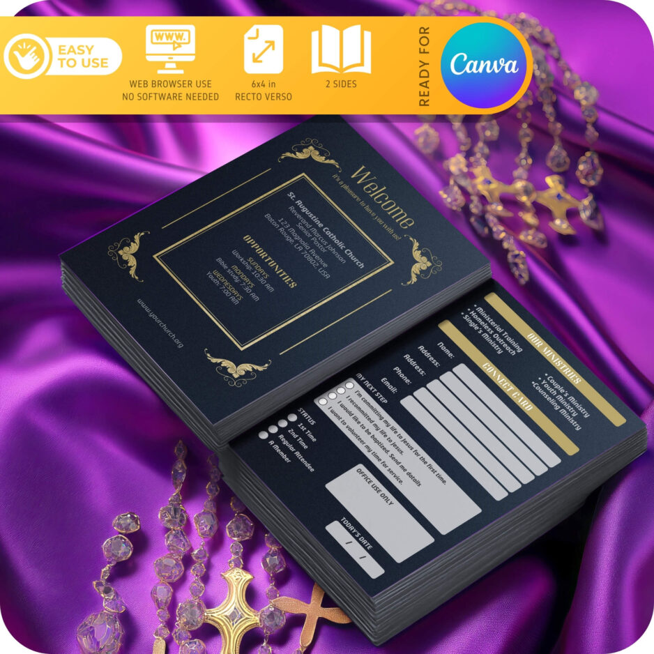 Welcome connection card template canva