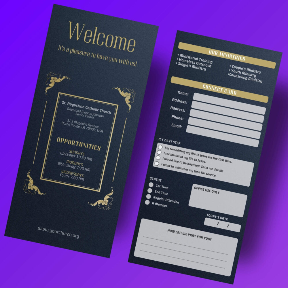 Welcome connection card template