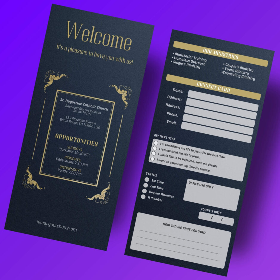 Welcome connection card template