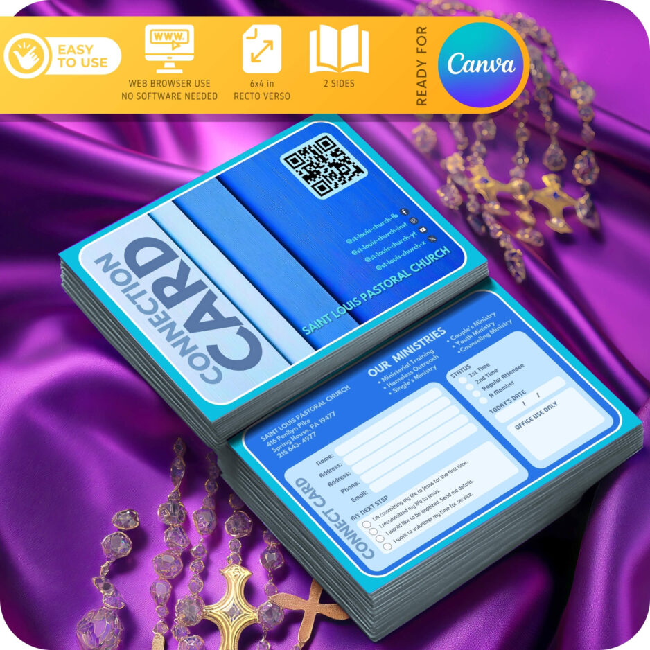 editable church connection card template