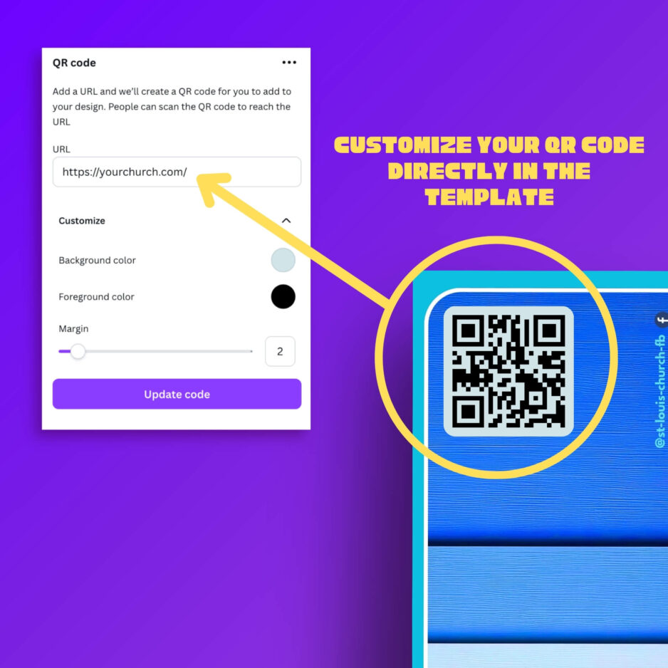 church connection card template qr code