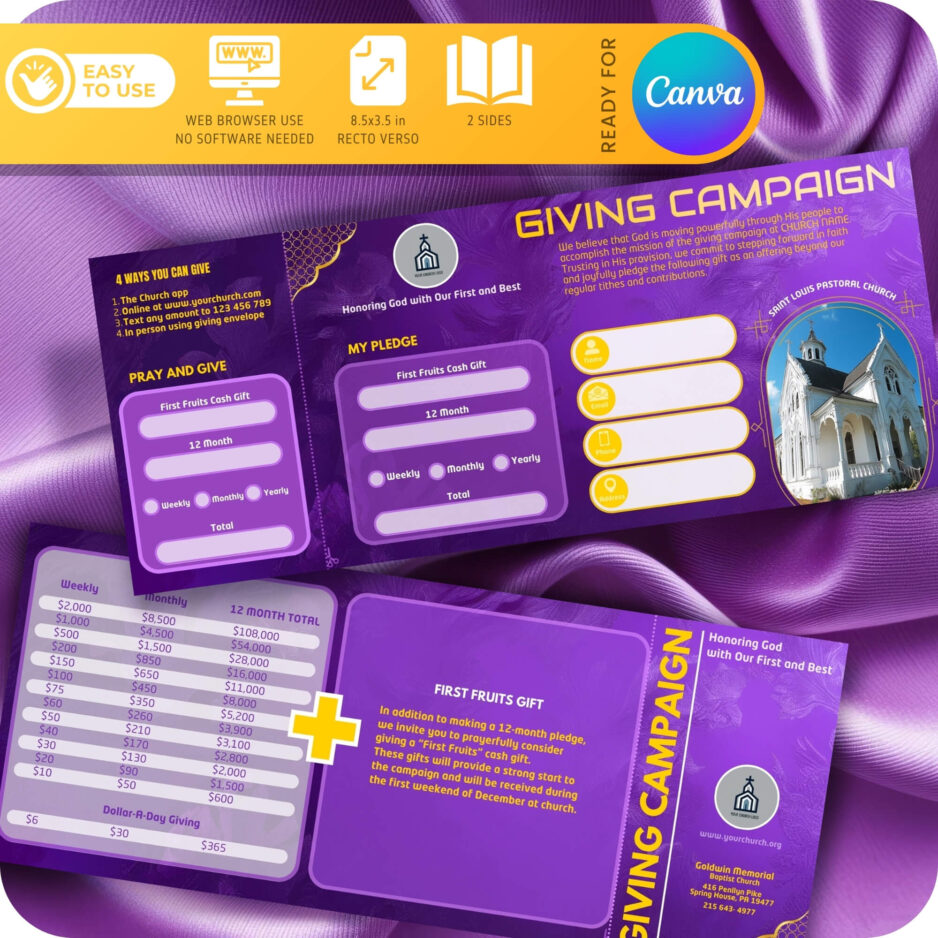 Church Giving Campaign card Template