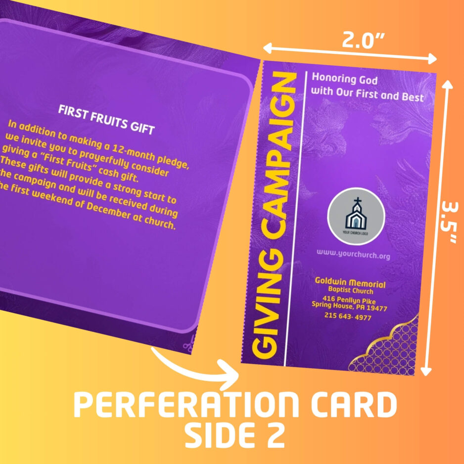 customizable Church Giving Campaign card Template