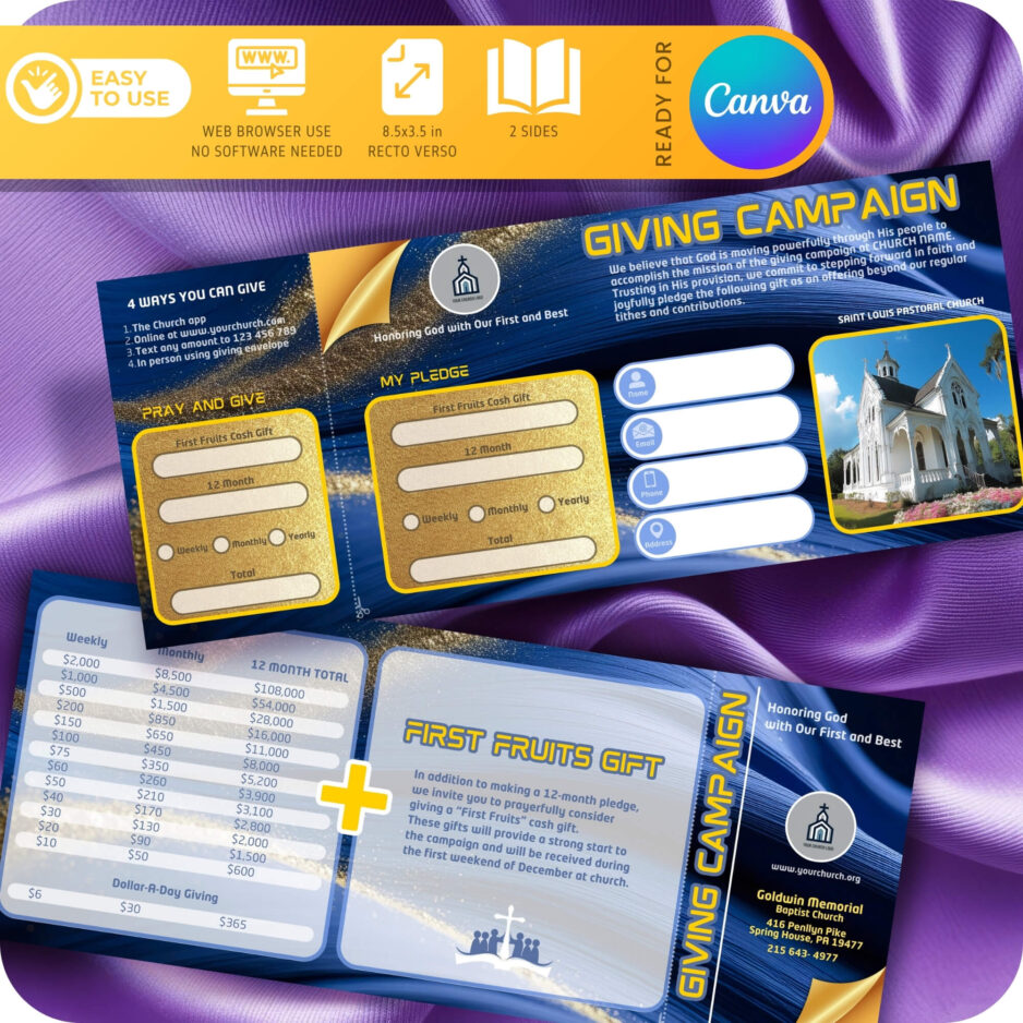 Church Giving Campaign card Template