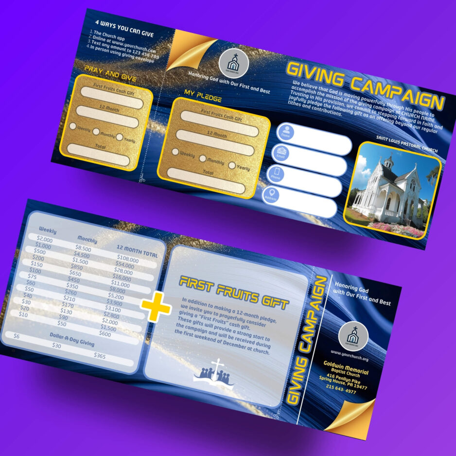 diy Church Giving card template