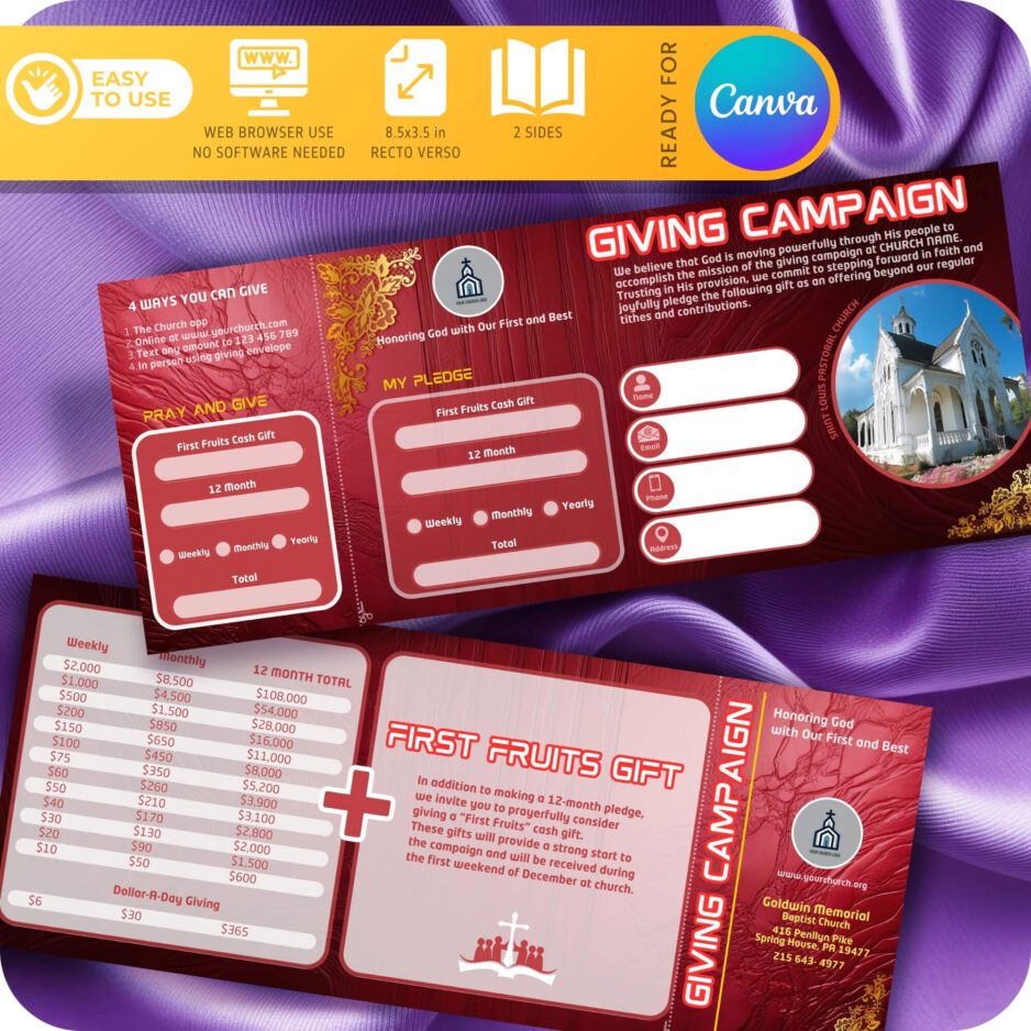 Church Giving card Template