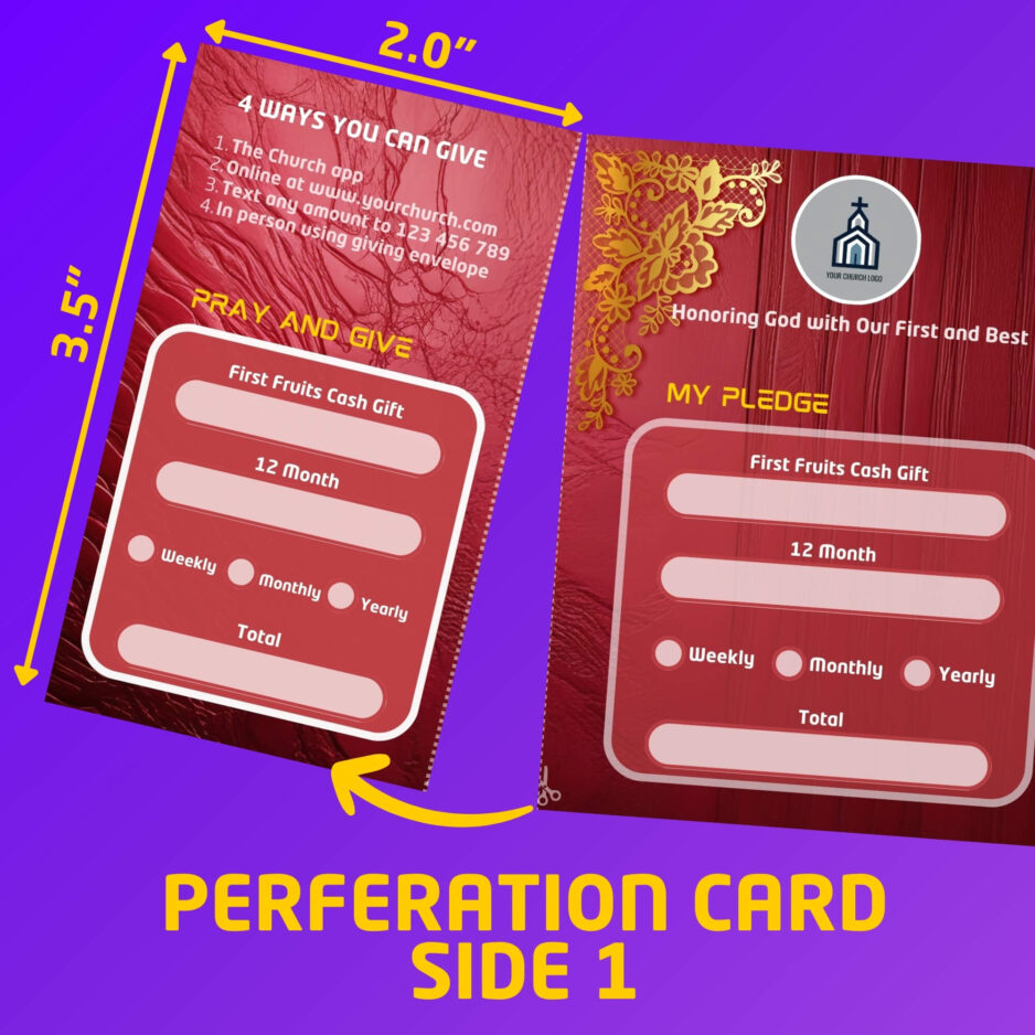 diy Church Giving card Template