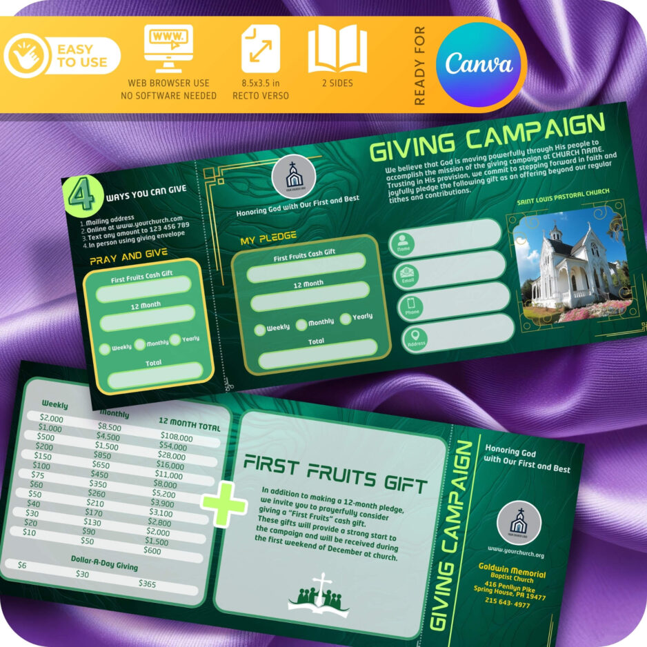 DIY Church Giving card Template
