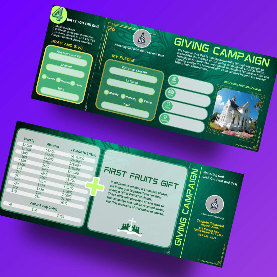 Church Giving card Template